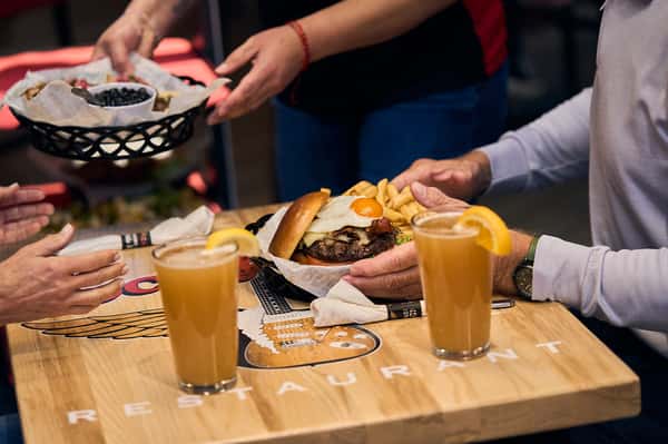 people dining and dirnking together