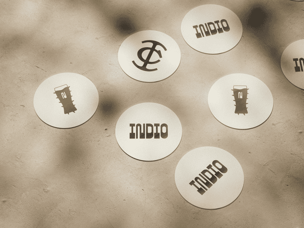 Indio Brewing branded coasters