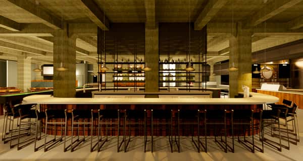 Bar with chairs