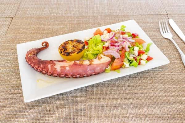 Grill octopus with house salad