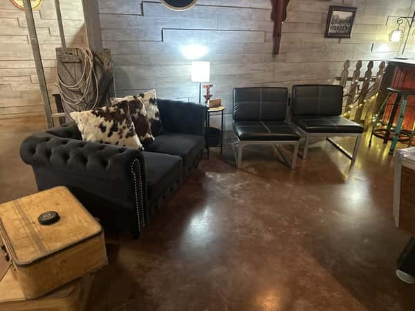 Restaurant interior with couches for seating