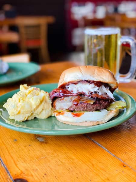 Burger and Mashed Potatoes
