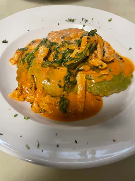 Spinach Ravioli and Chicken