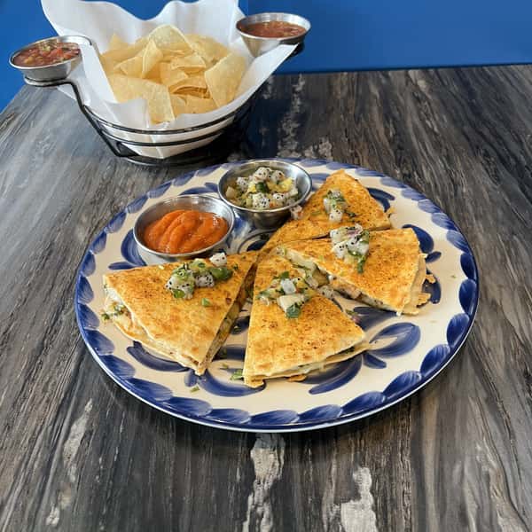 Dragonfruit Shrimp Quesadilla