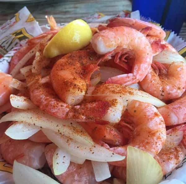 Steamed Peel & Eat Shrimp with Onions & Old Bay