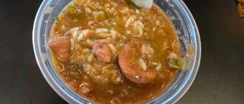 Gumbo chicken, sausage, shrimp and crab 16 oz