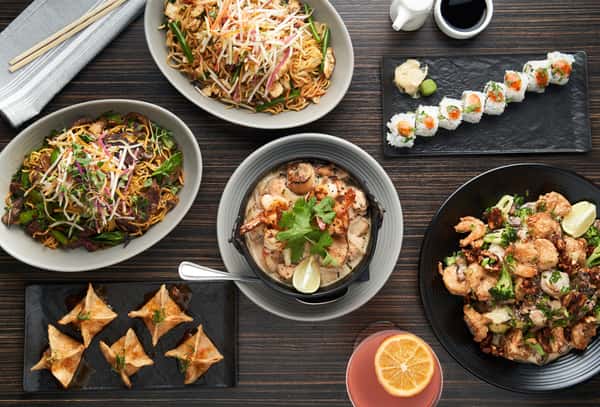 Plates of Asian Cuisine