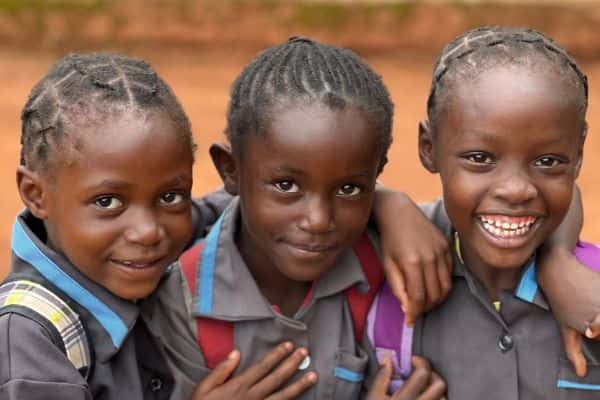 Three smiling children
