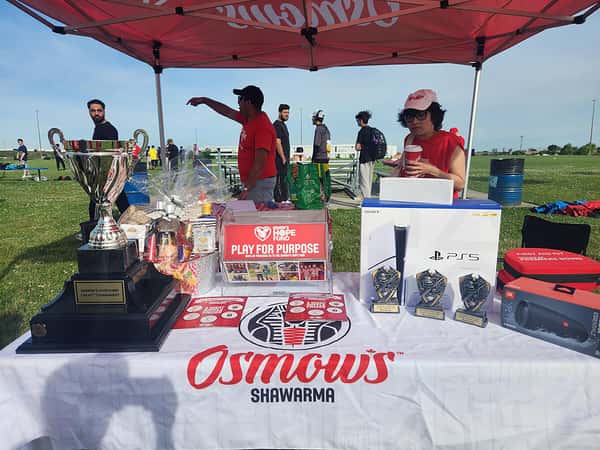 Osmow's table set up at the Cricket Tournament