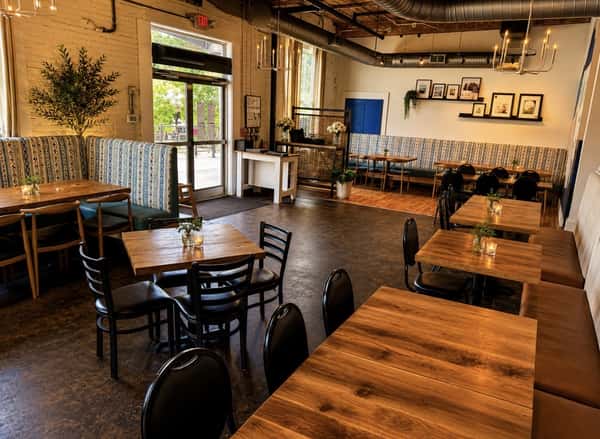Interior dining room at Magnolia Greek Kitchen & Pasta