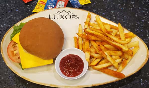 Double Cheese Burger with French Fries