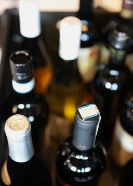 assortment of wine bottles