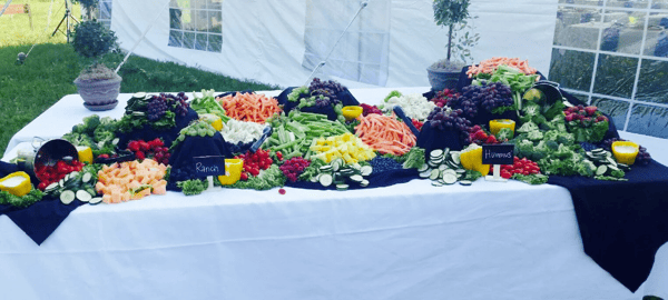 catering vegetable table