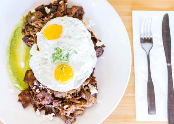 breakfast plate with eggs