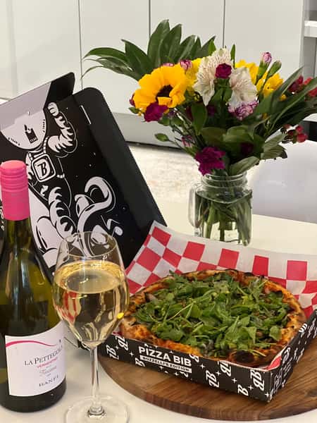 Wine + Large Pizza + Flowers