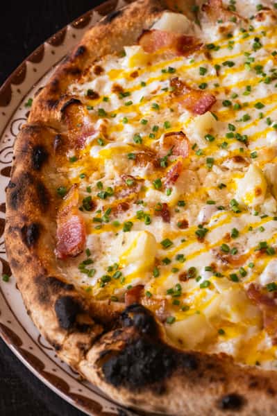 Bacon Egg Potato Pizza