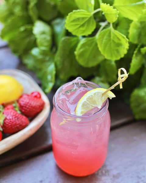 Inventive cocktails in mason jar glasses