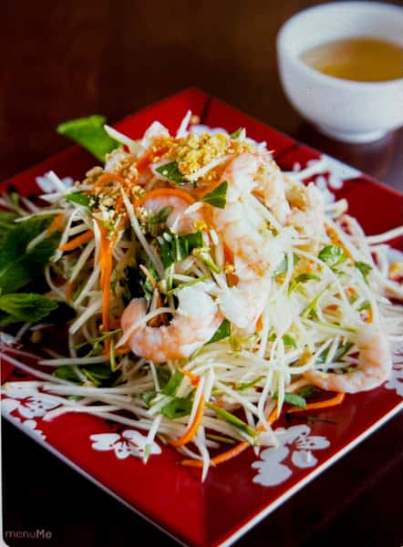 (7) Green Papaya Salad with Shrimp