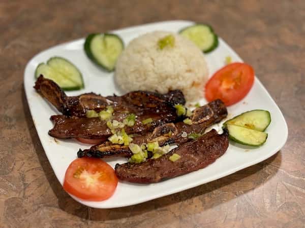 (83A) Grilled Korea Short Ribs on Steam Rice