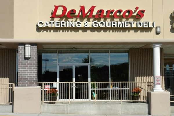 The outside storefront of DeMarco's Catering and Gourmet Deli