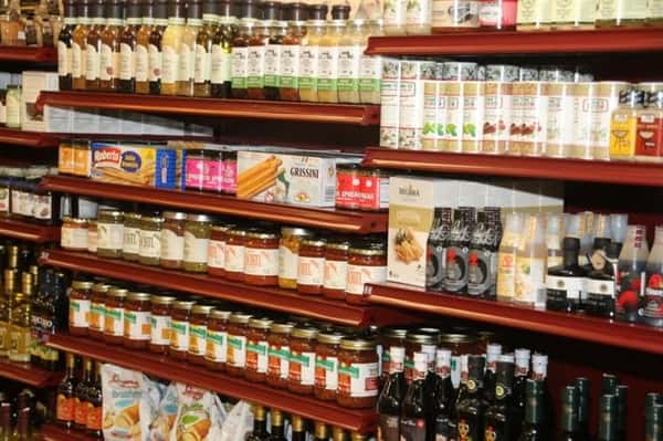 grocery shelves