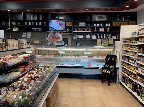 grocery coolers and shelves