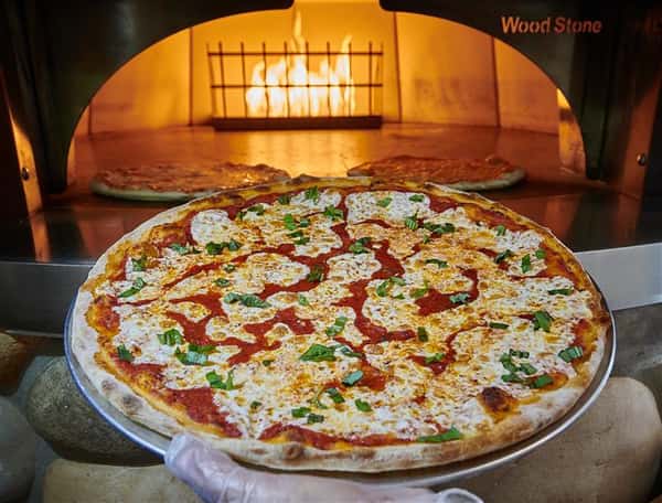 Freshly baked pizza