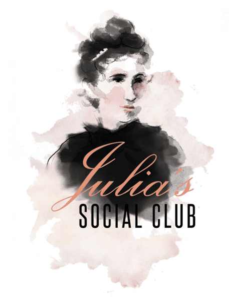 watercolor portrait of Julia Staab titled Julia's Social Club