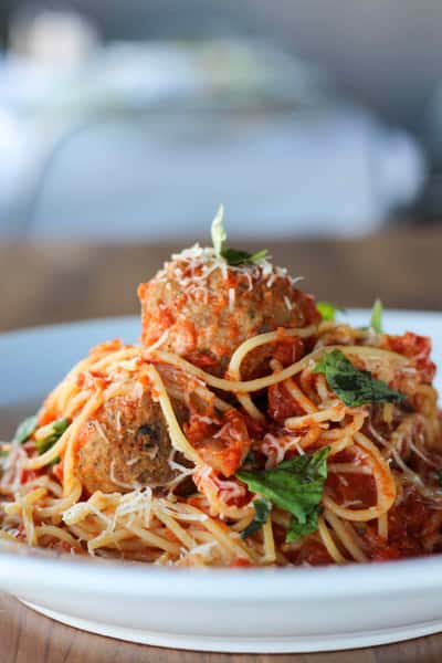 marinara sauce. parmesan, basil