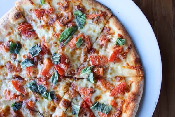 mozarella, basil, tomato sauce