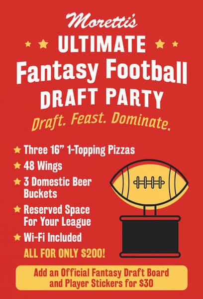 Fantasy Football Draft Parties at Morettis
