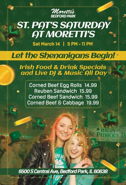 St Pats Saturday at Morettis in Bedford Park