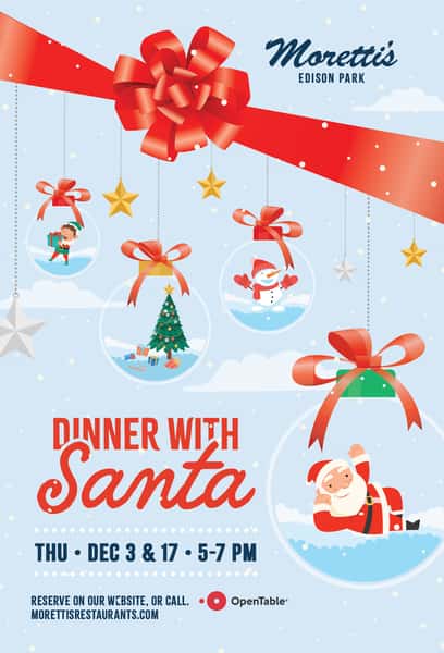 Dinner with Santa at Morettis in Edison Park