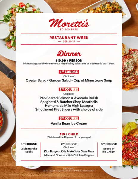 EP - Restaurant Week Dinner Menu