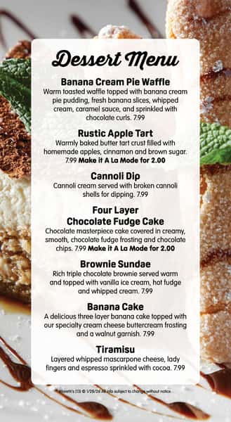 Desserts at Moretti's Restaurants
