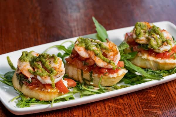 Pesto Shrimp Bruschetta