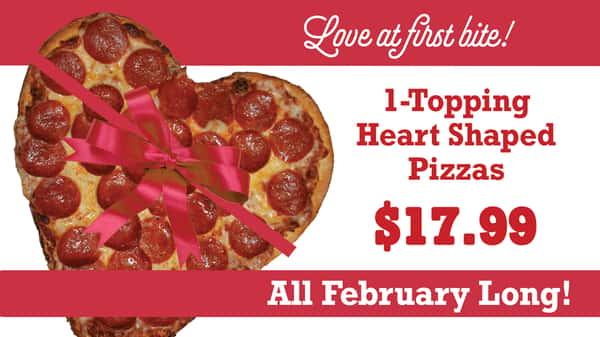 Heart Shaped Pizza all month long at Moretti's