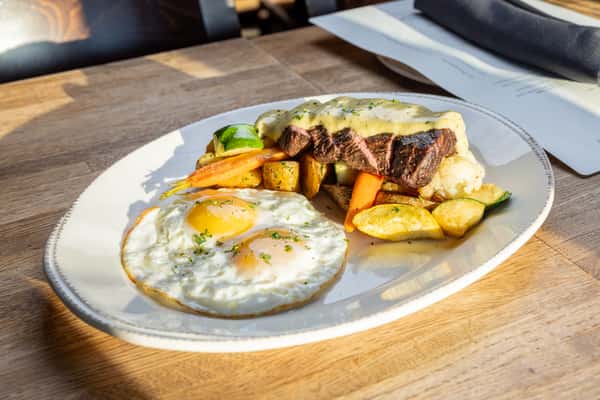 Prime 5oz Flat Iron Steak & Eggs*