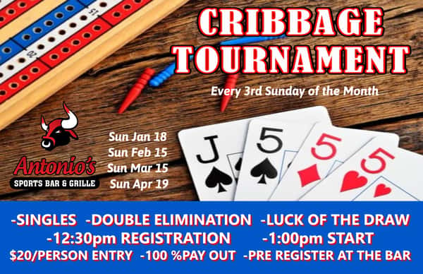 Cribbage Tournament at Antonios - January 18, 2026