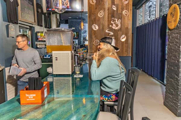 patrons at bar area