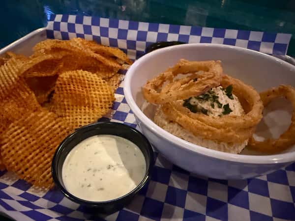 Creamy Onion Dip and House Potato Chips