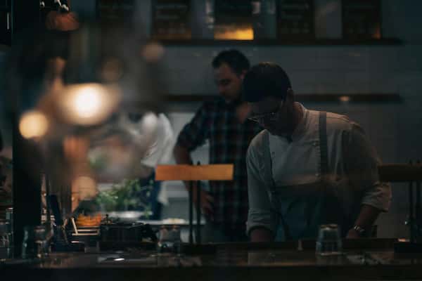 Chef in a low light kitchen