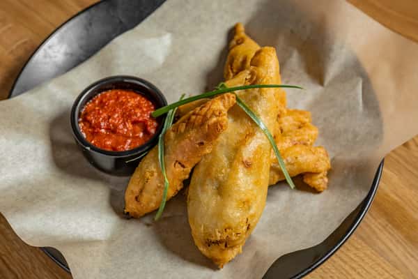 Stuffed zucchini blossoms