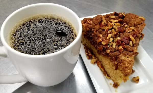 Coffee and cake slice