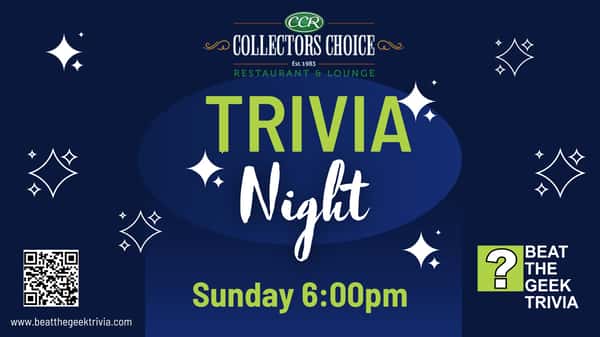 Enjoy Trivia with your Friends every Sunday at CCR