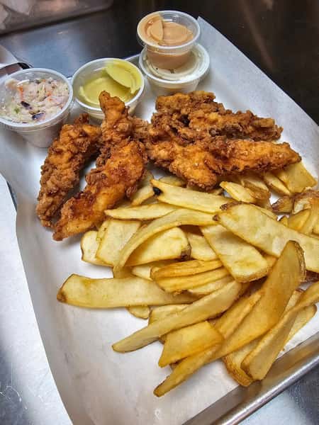 Fried chicken and fries