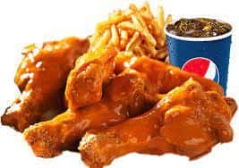 Wings With Fries (8 pc)