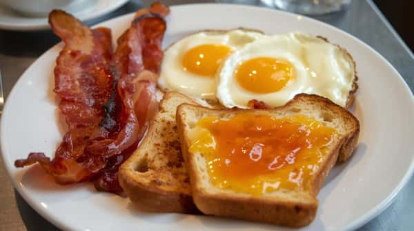 2 Eggs, Bacon, And Toast