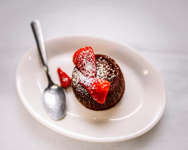 Chocolate Lava Cake with Strawberries