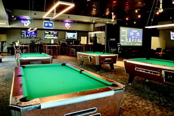 150" Screen with the best seating in Dallas, Pool Tables & a Full Bar!